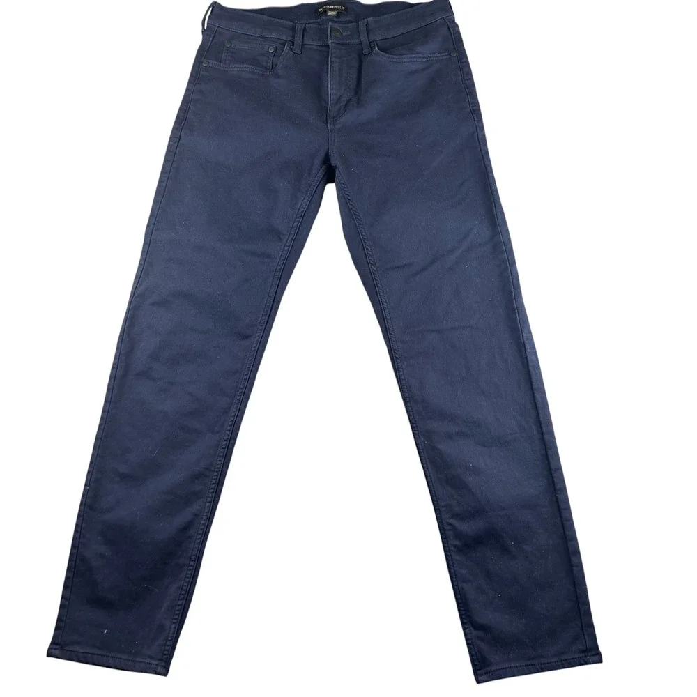 Banana Republic Mens Slim Fit Navy Blue Five Pocket Chino Pants 32x32 Blend